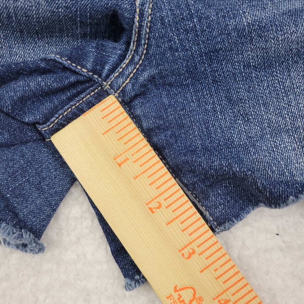 Aeropostale High Rise Shorty Distressed Denim Cutoff Shorts Womens 0 Blue Denim - Picture 4 of 9